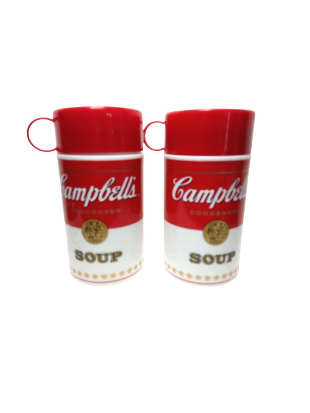 Vintage 90s Campbells Soup Thermos Retro Red White Lot 2 Can-tainer Insulated - Picture 5 of 14